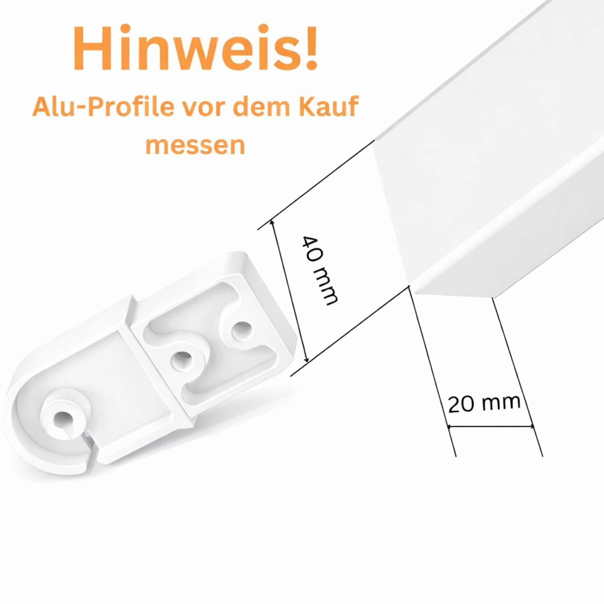 Endkappe 40x20 mm in weiß