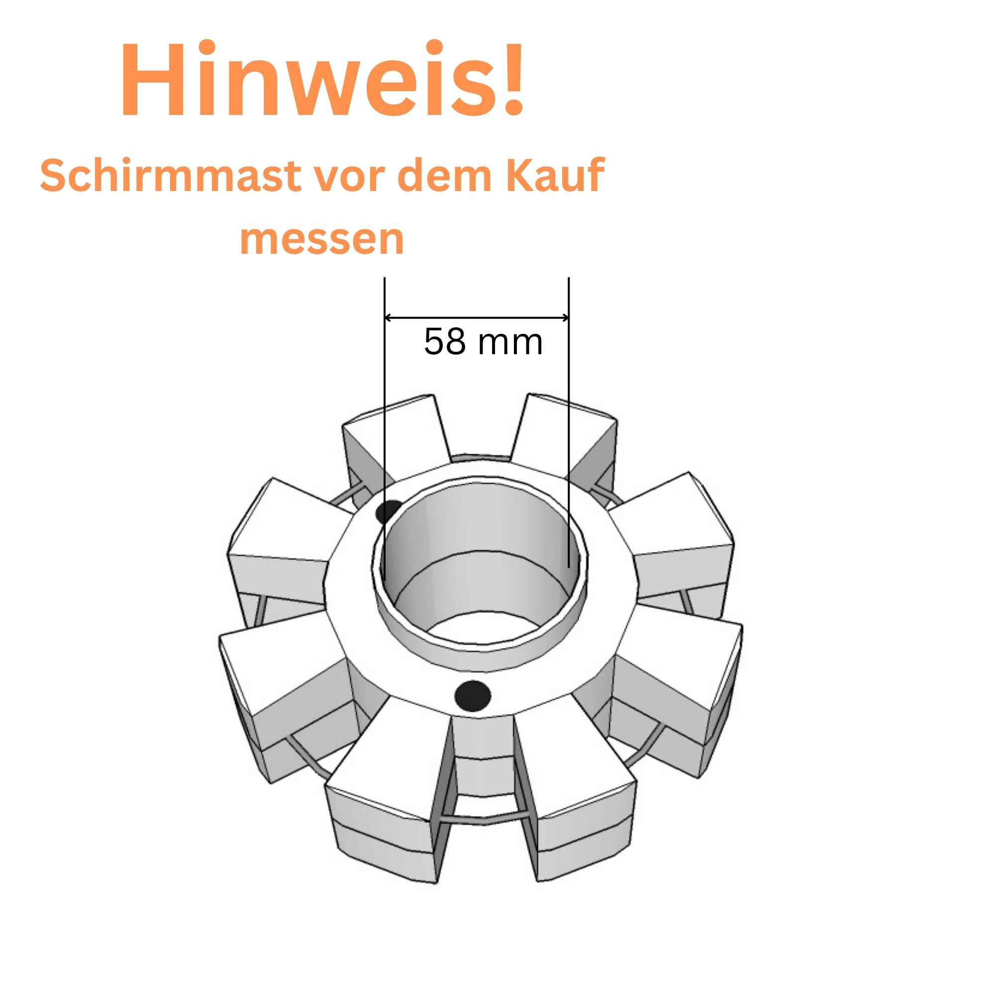 Krone 58 mm in weiß