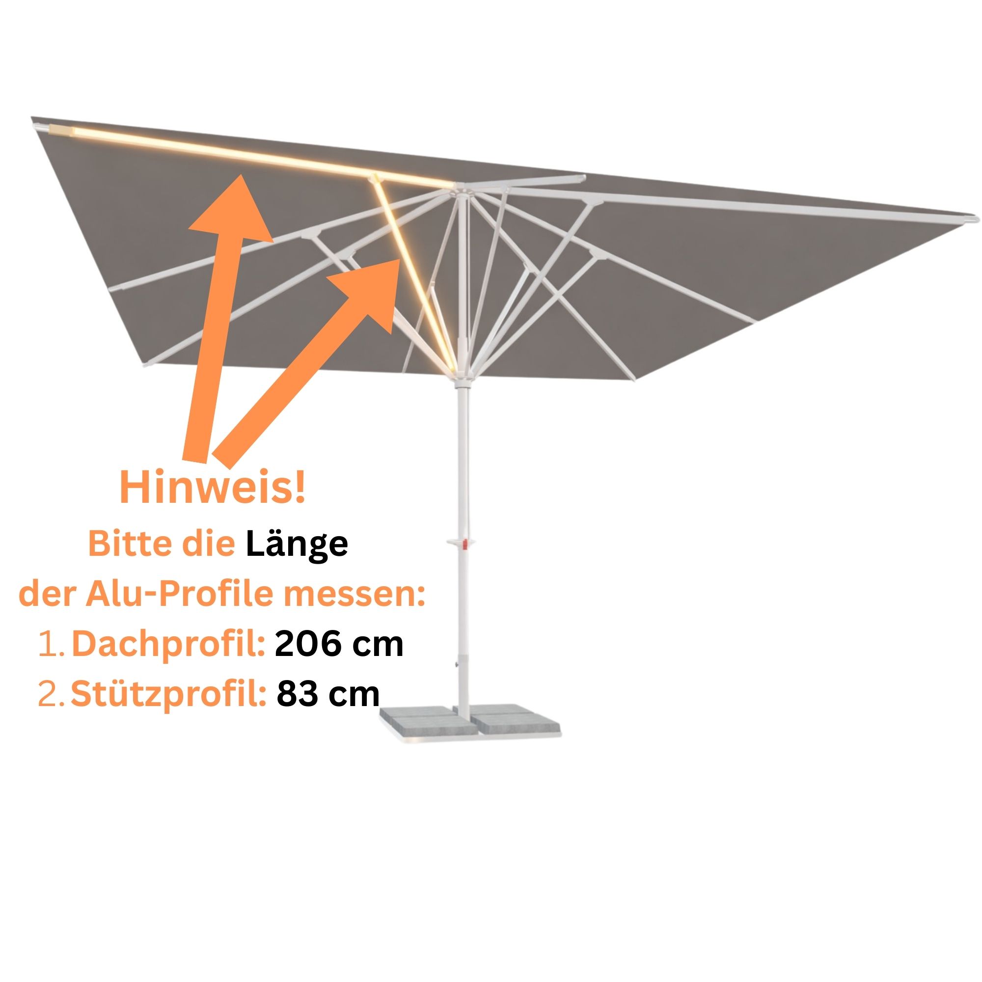 Ersatzstrebe LS300-DT Eckstrebe lang - weiß
