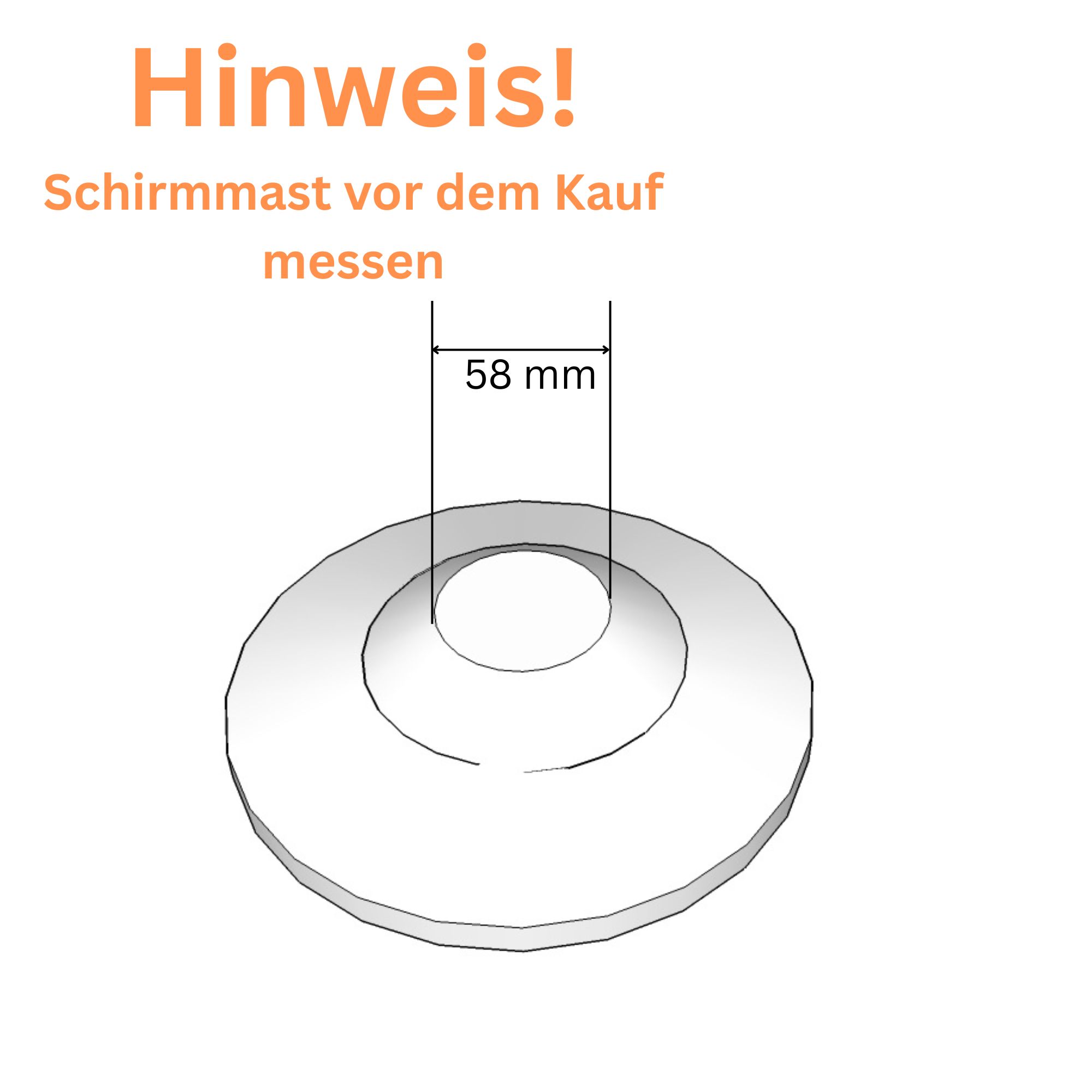 Top Kappe 58 mm in weiß