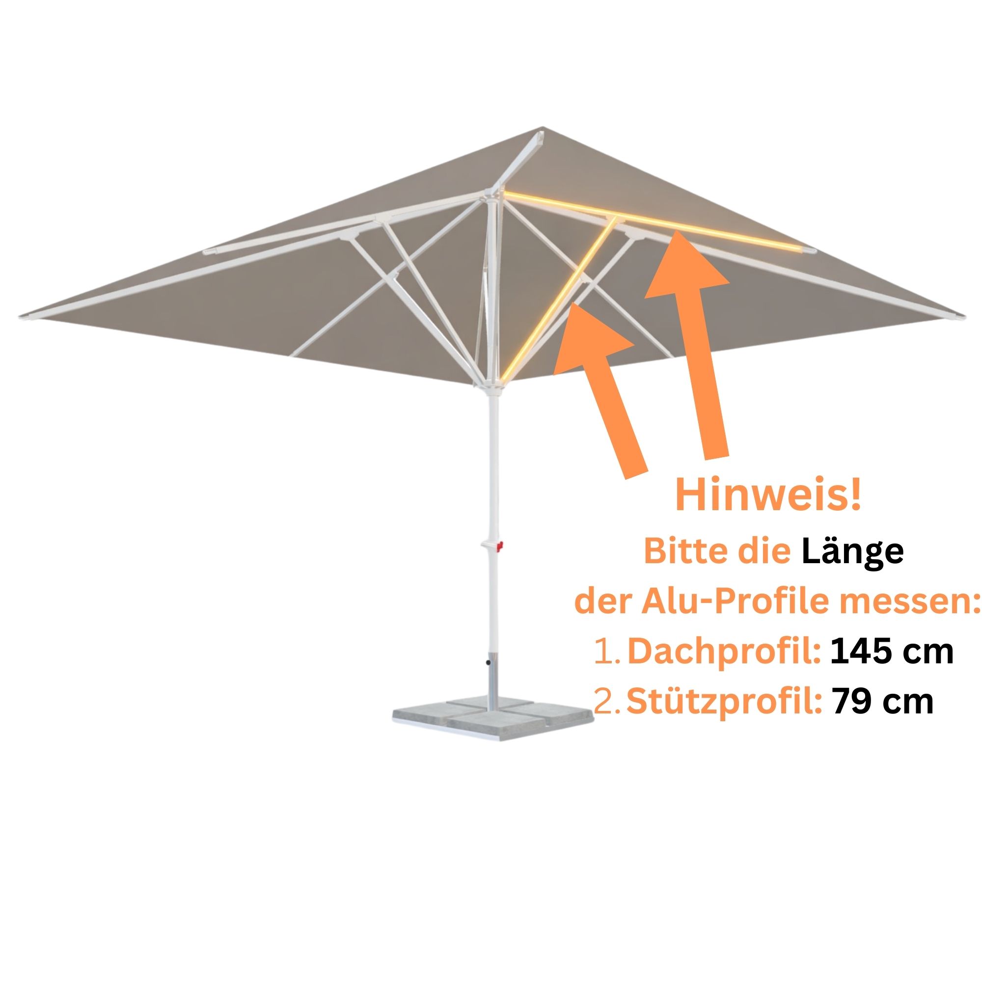 Ersatzstrebe LS300-DT Mittelstrebe kurz - weiß