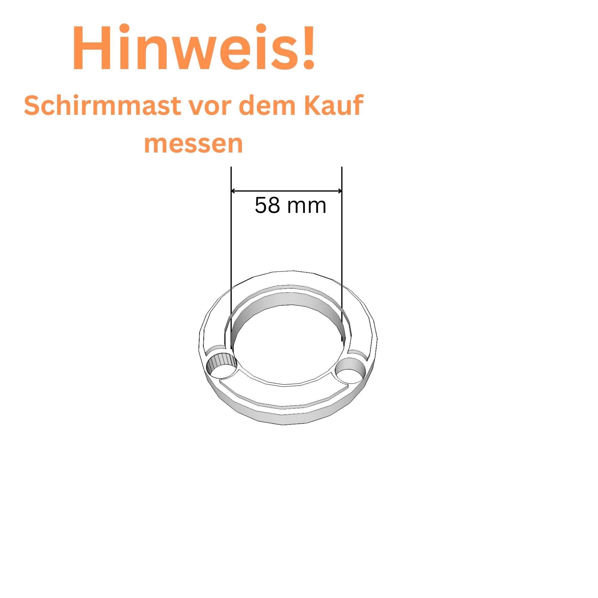 Ringhalterung 58 mm in weiß vom Metallgriff