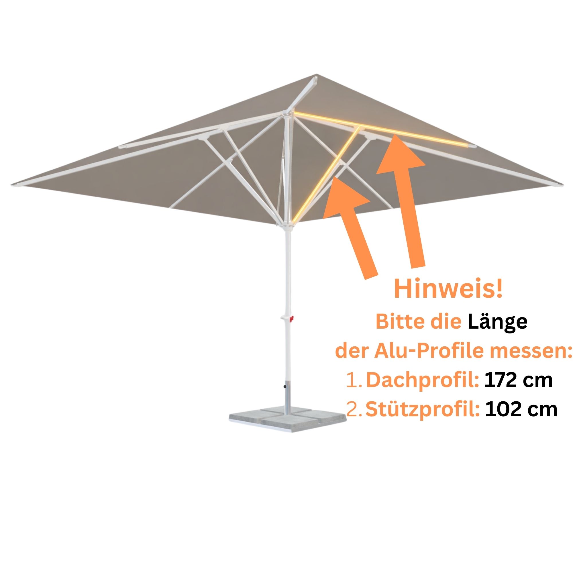 Ersatzstrebe LS350-DT Mittelstrebe kurz - weiß